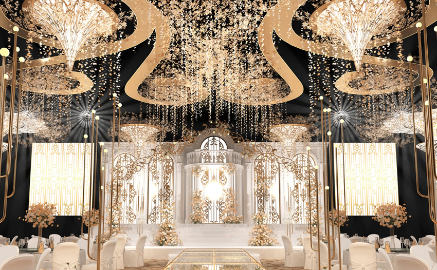 夹江花木兰喜事汇金色大厅效果展示